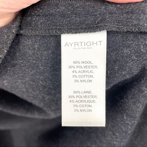 AYRTIGHT Charcoal Wool Blend Cocoon Coat Size S - Picture 7 of 8